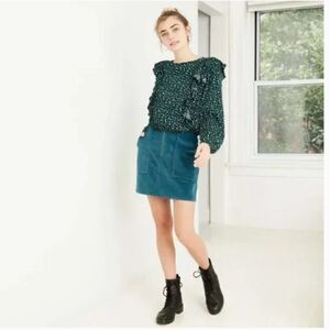 Ruffle Long Sleeve Blouse/Top 1X NWT